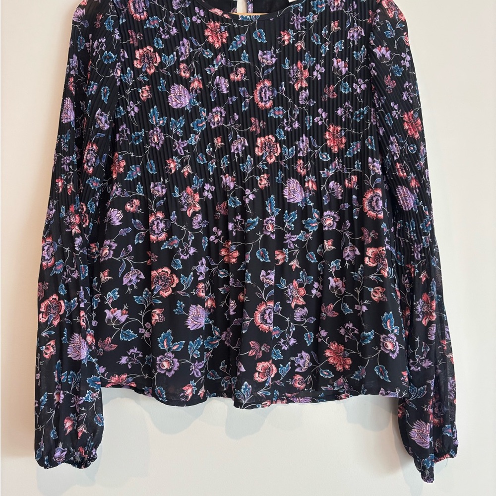 Floral Black Blouse